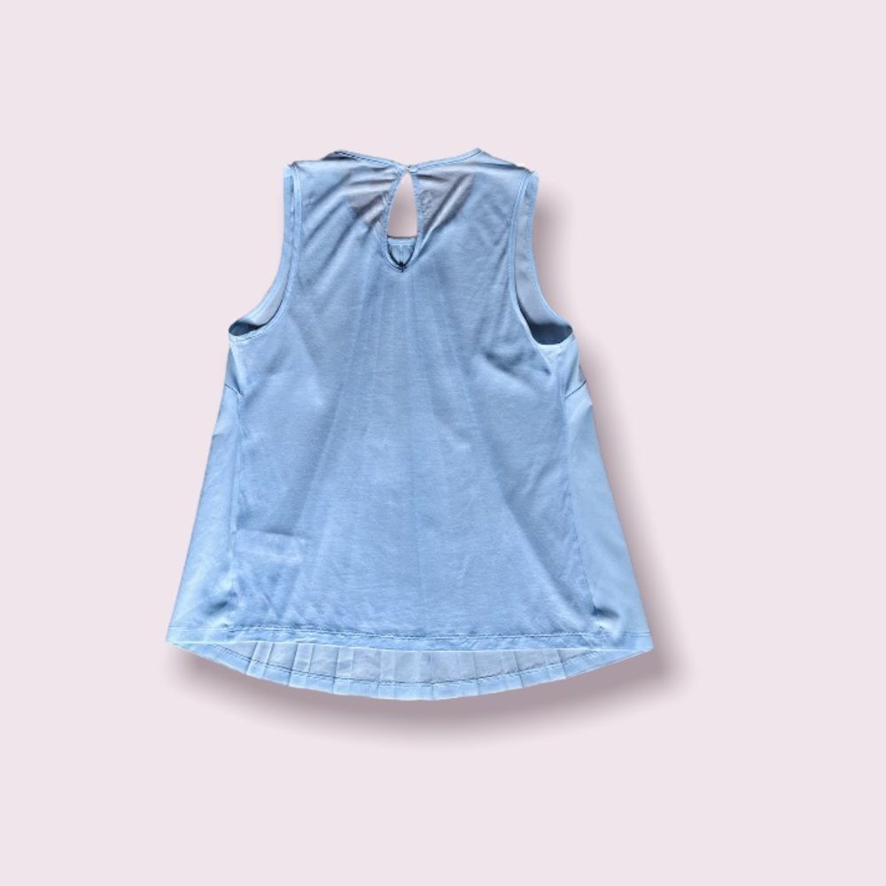 FRENCH CONNECTION Sky Blue Pleated Chiffon Blouse (S) - Picture 2 of 5